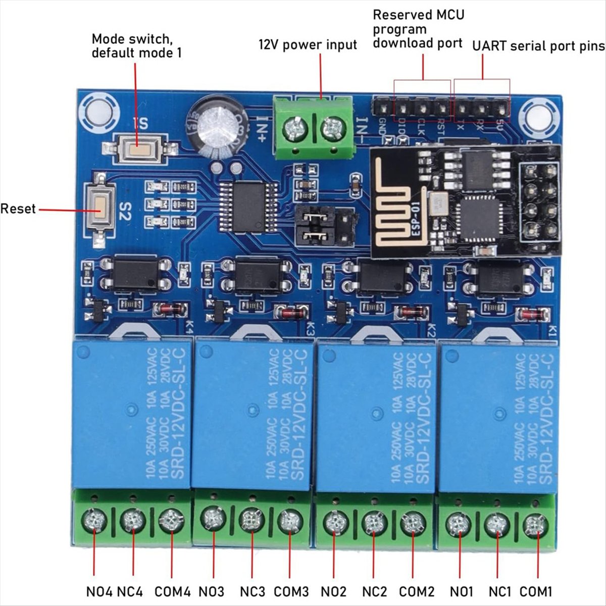Super Wyprzedaż 4-kanałowy Bez – Esp8266 Relay Module recenzja i cena